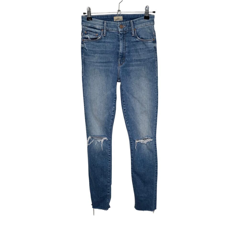 MOTHER Sz 24 High Waisted Looker Ankle Fray Jeans in Thrilling Shots